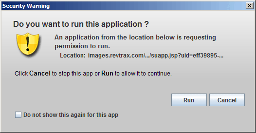 Java Security Warning